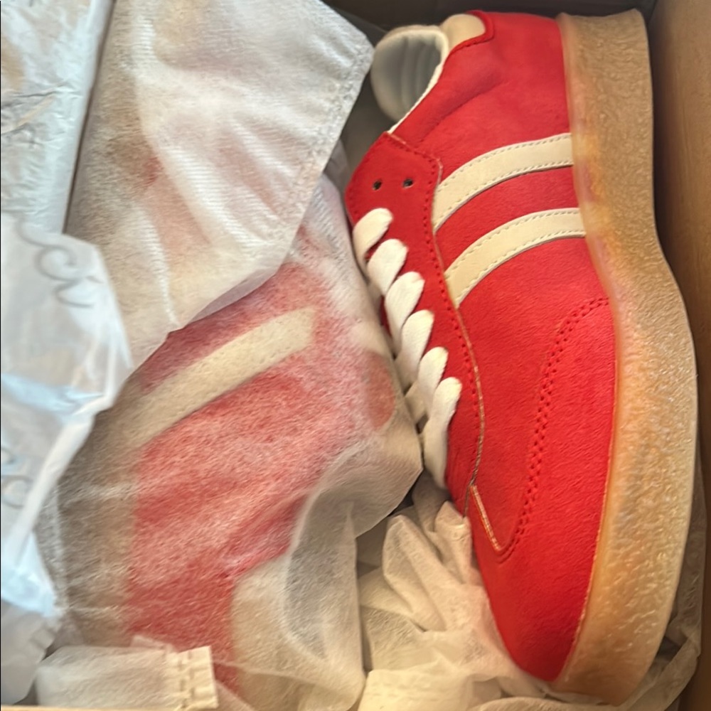 Red and White Sneakers